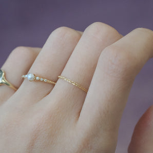 14K Yellow Gold Chopin Chain Ring | LOVE BY THE MOON