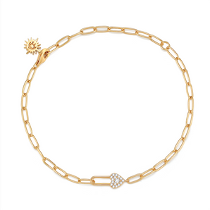 Gold Heart Lock Chain Bracelet | LOVE BY THE MOON
