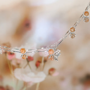 (Special Edition) Sunstone Silver Dangle Choker - Lily of the Valley | LOVE BY THE MOON