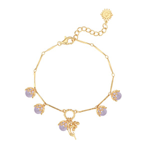 (Special Edition) Amethyst Gold Dangle Bracelet- Lily of the Valley | LOVE BY THE MOON