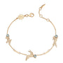 Blue Topaz Gold Leaping Rabbit Bracelet | LOVE BY THE MOON