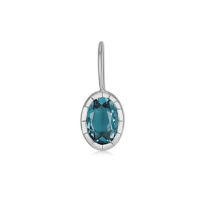 Oval Blue Topaz Silver Pendant | LOVE BY THE MOON