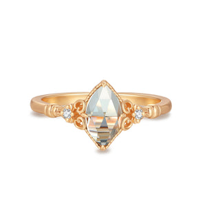 Marquise Blue Topaz Gold Ring - Symphony