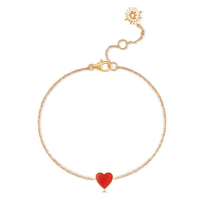 Gold Carnelian Double Sided Bracelet - Sweetheart  | LOVE BY THE MOON