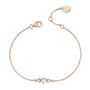 Freshwater Pearl Gold CZ Stone Bracelet - Whimsy | LOVE BY THE MOON