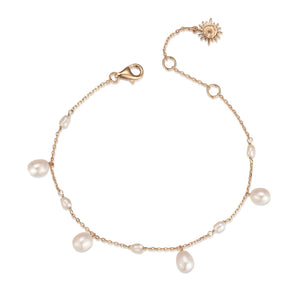 Freshwater Pearl Gold Dangle Bracelet - Surreal. | LOVE BY THE MOON