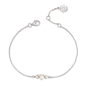 Freshwater Pearl Silver CZ Stone Bracelet - Whimsy | LOVE BY THE MOON