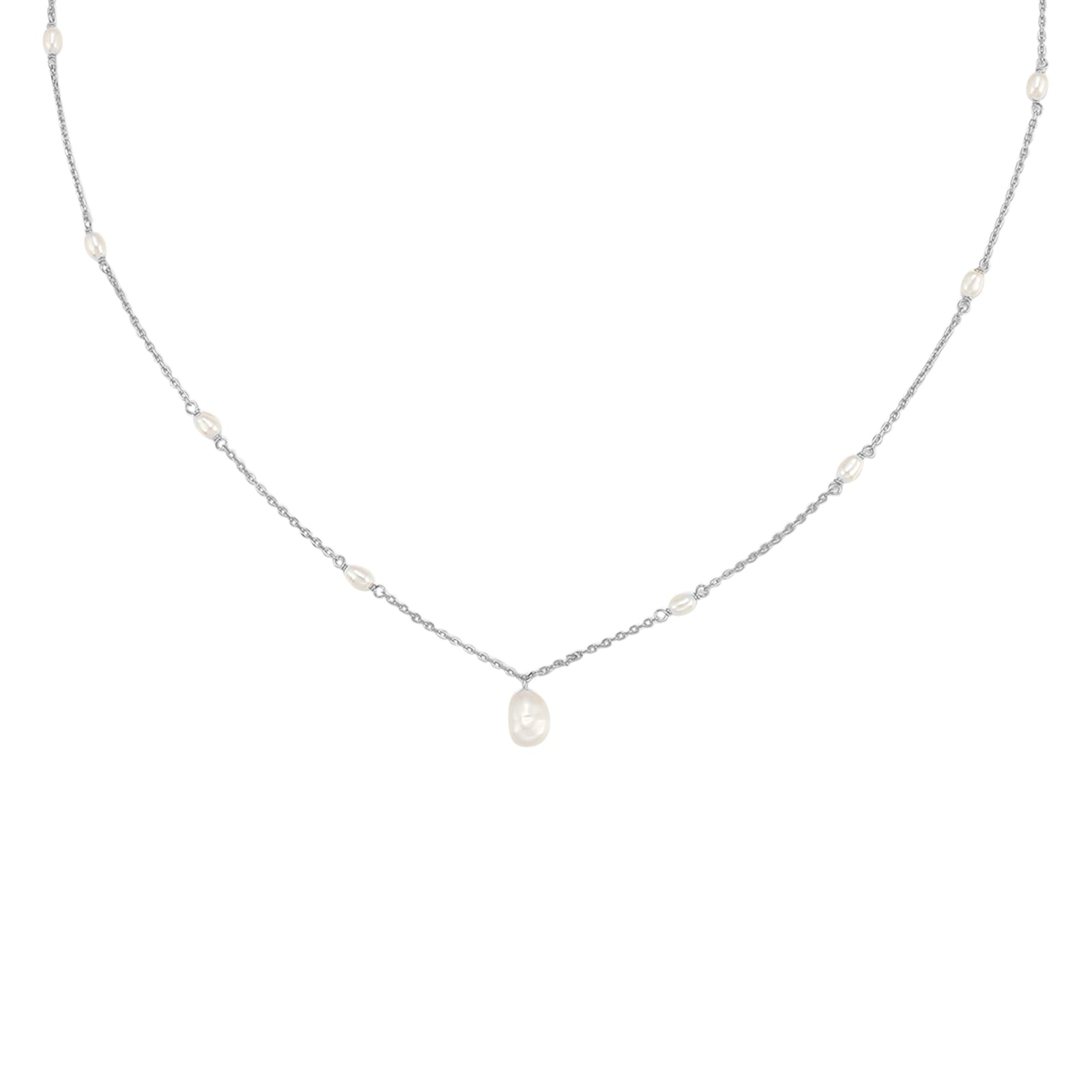 Freshwater Pearl Silver Necklace｜LOVE BY THE MOON 