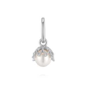 Freshwater Pearl Silver Floral Charm - Wildflower | LOVE BY THE MOON