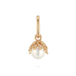 Freshwater Pearl Gold Floral Charm - Wildflower | LOVE BY THE MOON