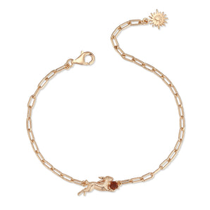 Garnet Gold Leaping Rabbit Bracelet | LOVE BY THE MOON
