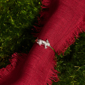 Garnet Silver Leaping Rabbit Ring