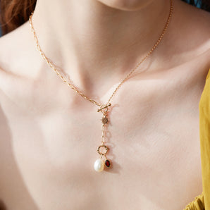 Gold Toggle Lariat 2-way Necklace | LOVE BY THE MOON
