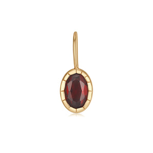 Oval Garnet Gold Pendant | LOVE BY THE MOON
