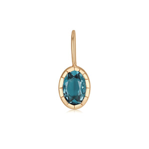 Oval Blue Topaz Gold Pendant | LOVE BY THE MOON
