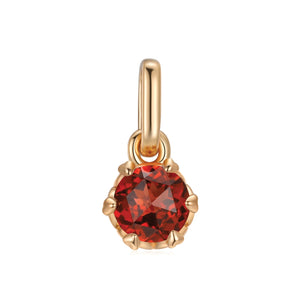 Birthstone Gold Heart Prong-Set Pendants-garnet pendant