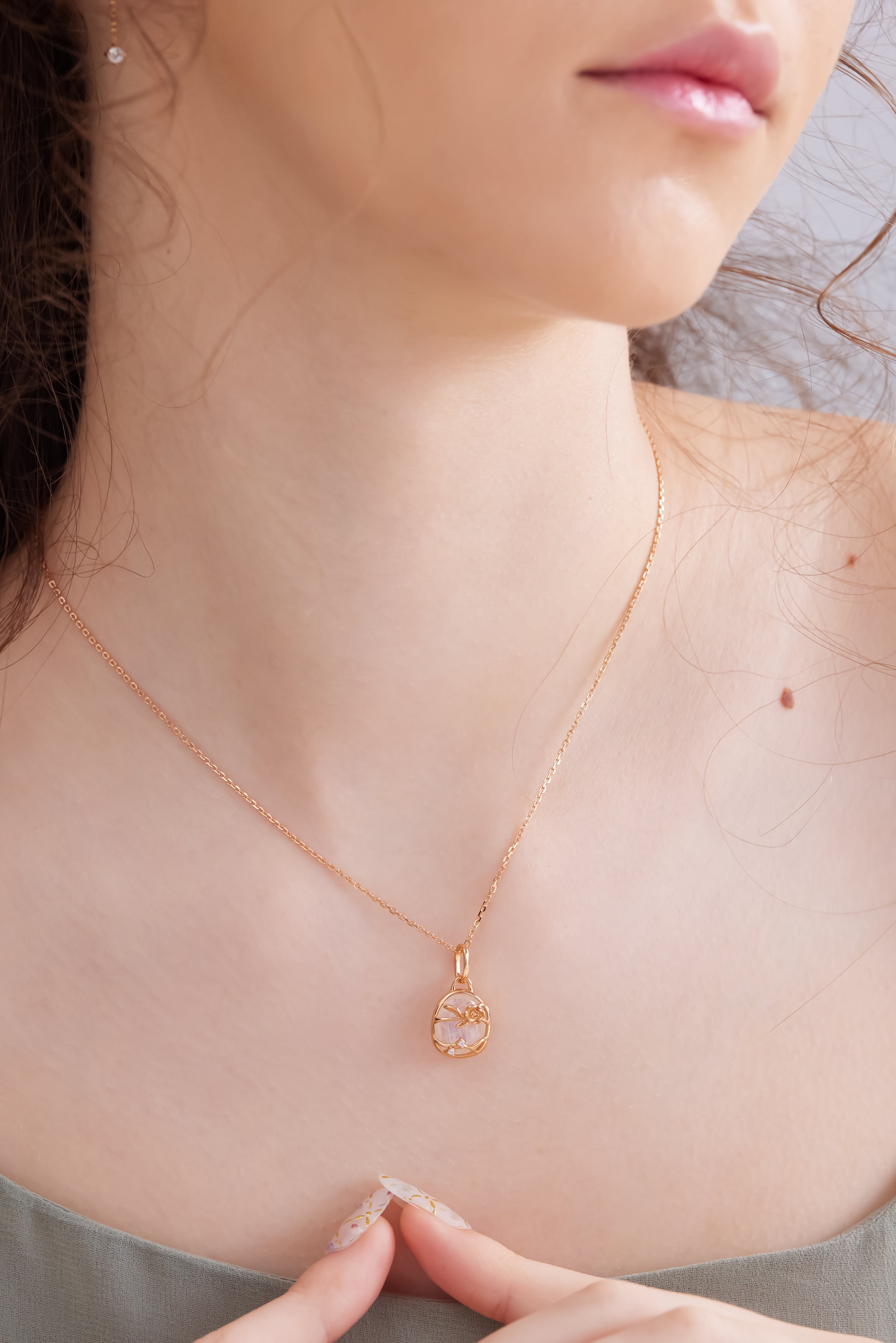 Moonstone Gold Pendant - Poppy | LOVE BY THE MOON
