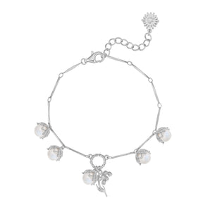 (Special Edition) Moonstone Silver Dangle Bracelet- Lily of the Valley | LOVE BY THE MOON