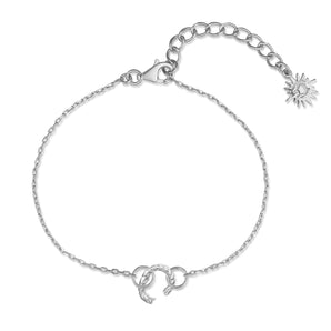 Silver Cable Chain Bracelet with Charm Holder