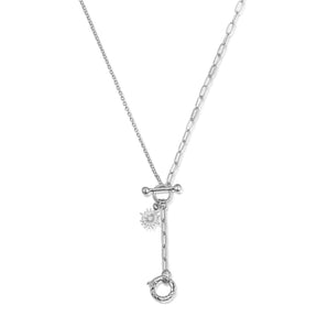 Silver Toggle Lariat 2-way Necklace | LOVE BY THE MOON
