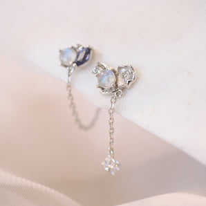 Moonstone & Iolite Silver Earrings - Poppy | LOVE BY THE MOON
