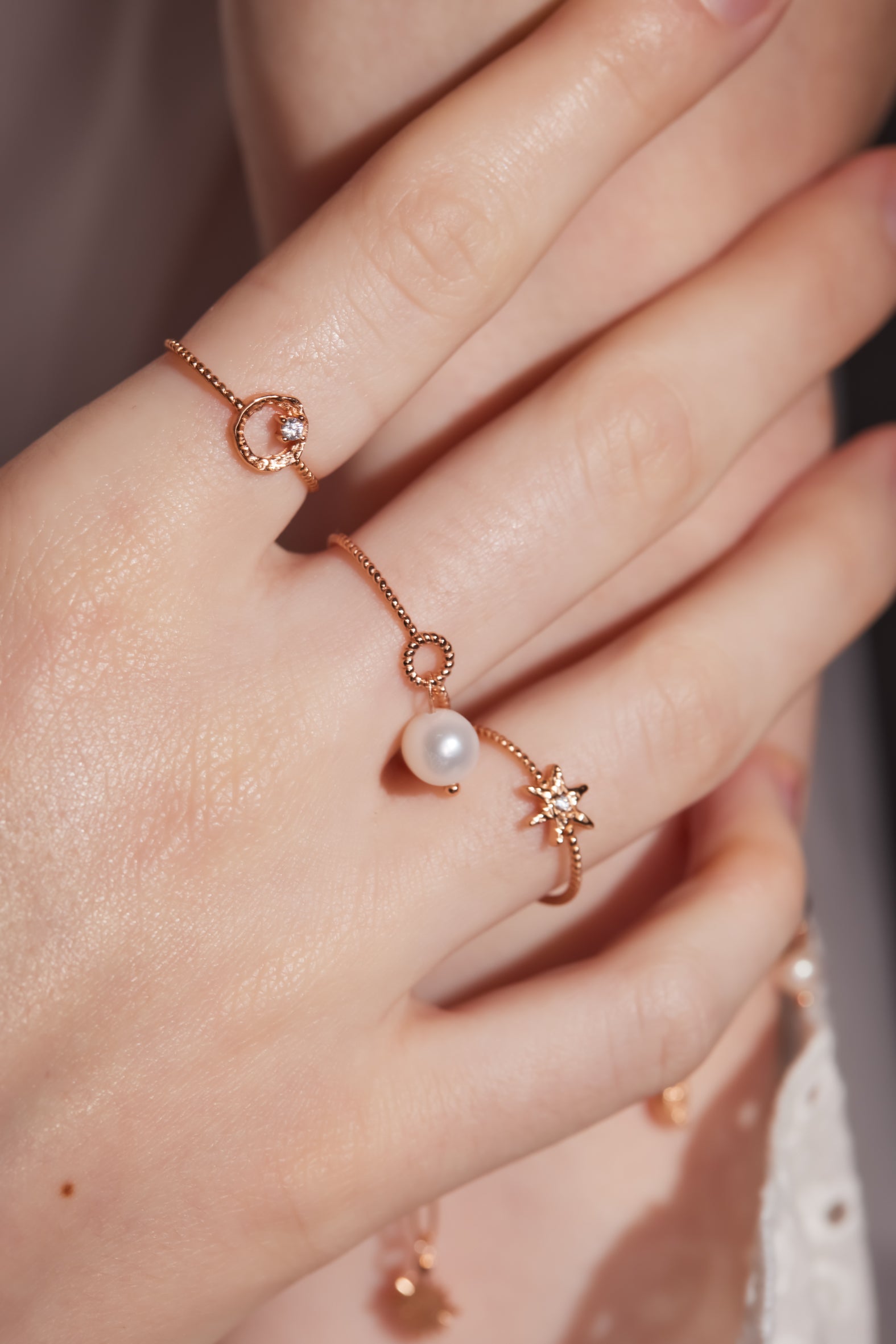 Freshwater Pearl Silver Dainty Ring | LOVE BY THE MOON