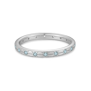Baby Blue CZ Silver Dainty Ring - Celestial