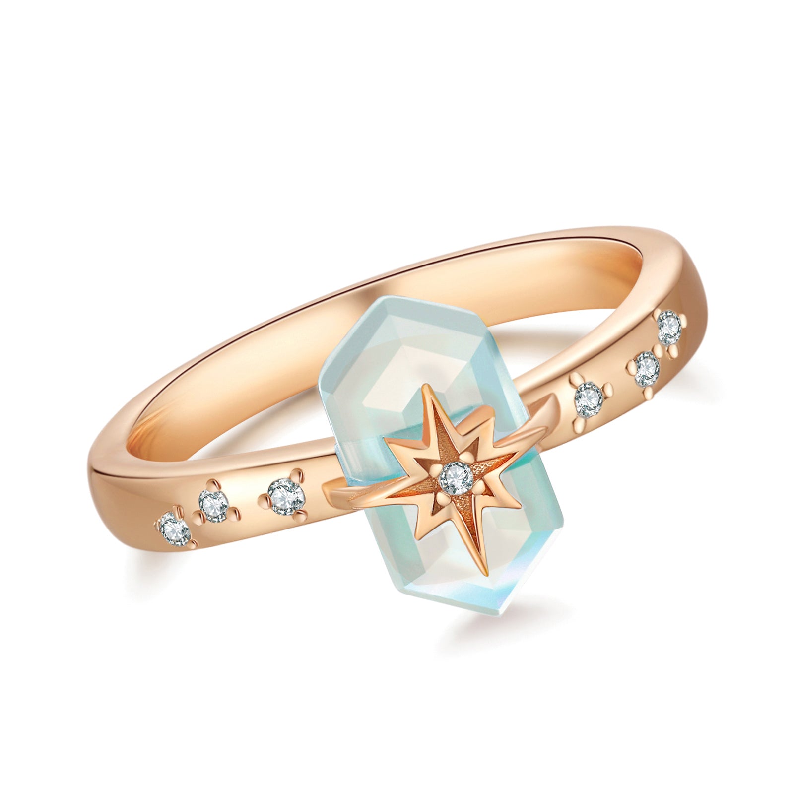 Blue Topaz Gold Star Ring - Magic Stone | LOVE BY THE MOON