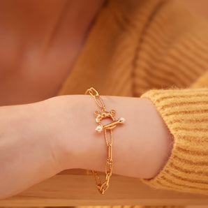 Cynthia x Love by the Moon - Gold Cat Toggle Bracelet