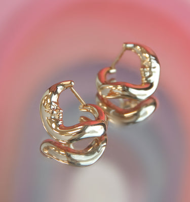 Gold Chunky Hoop Earrings - Embrace | LOVE BY THE MOON
