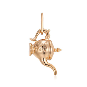 Aquarius Zodiac Gold Magic Lamp Opal Pendant