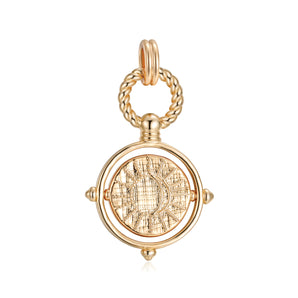 Pisces Topaz Pendant with Gold Spinning Disc