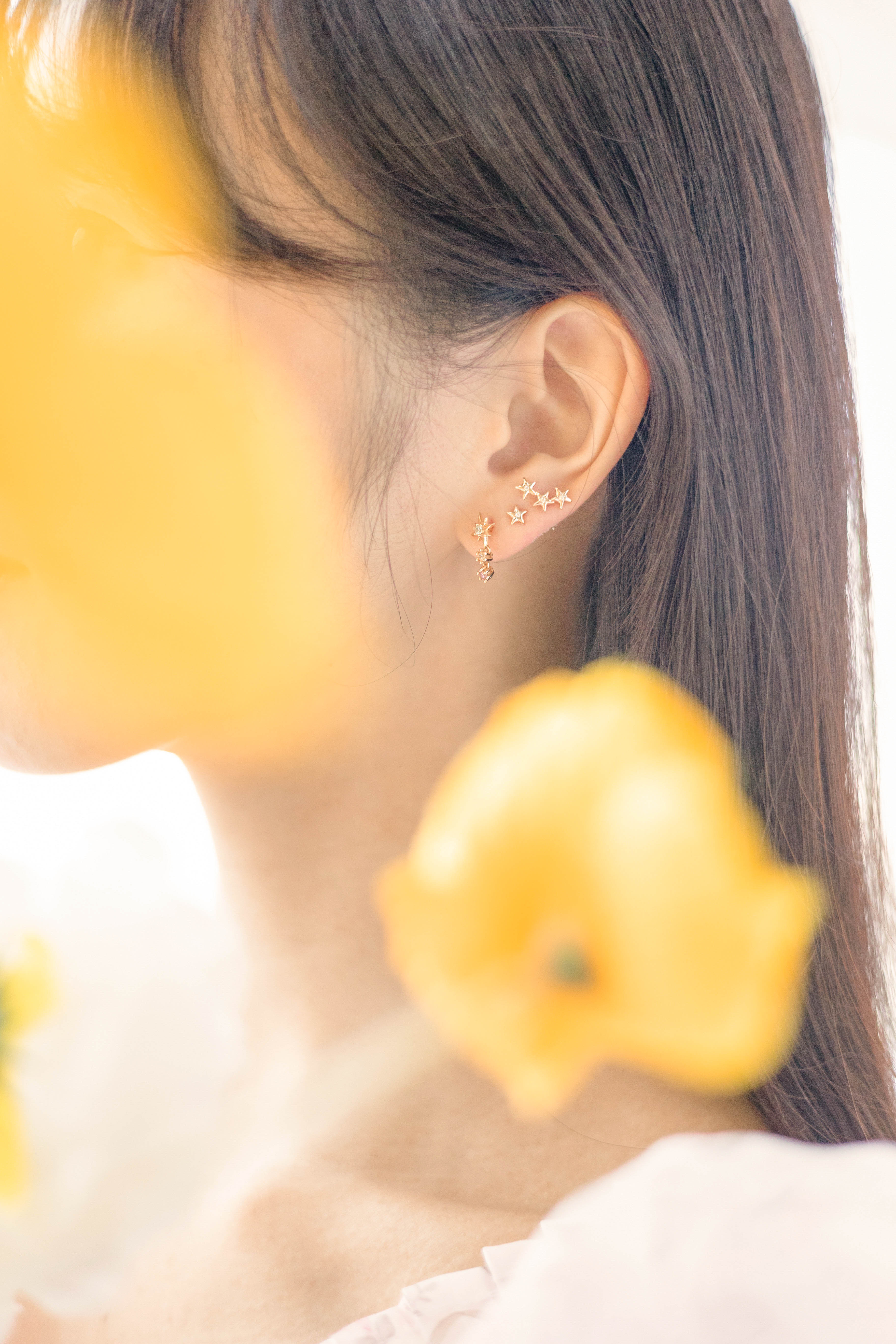 CZ Gold Rainbow Stud Earrings - Iris | LOVE BY THE MOON
