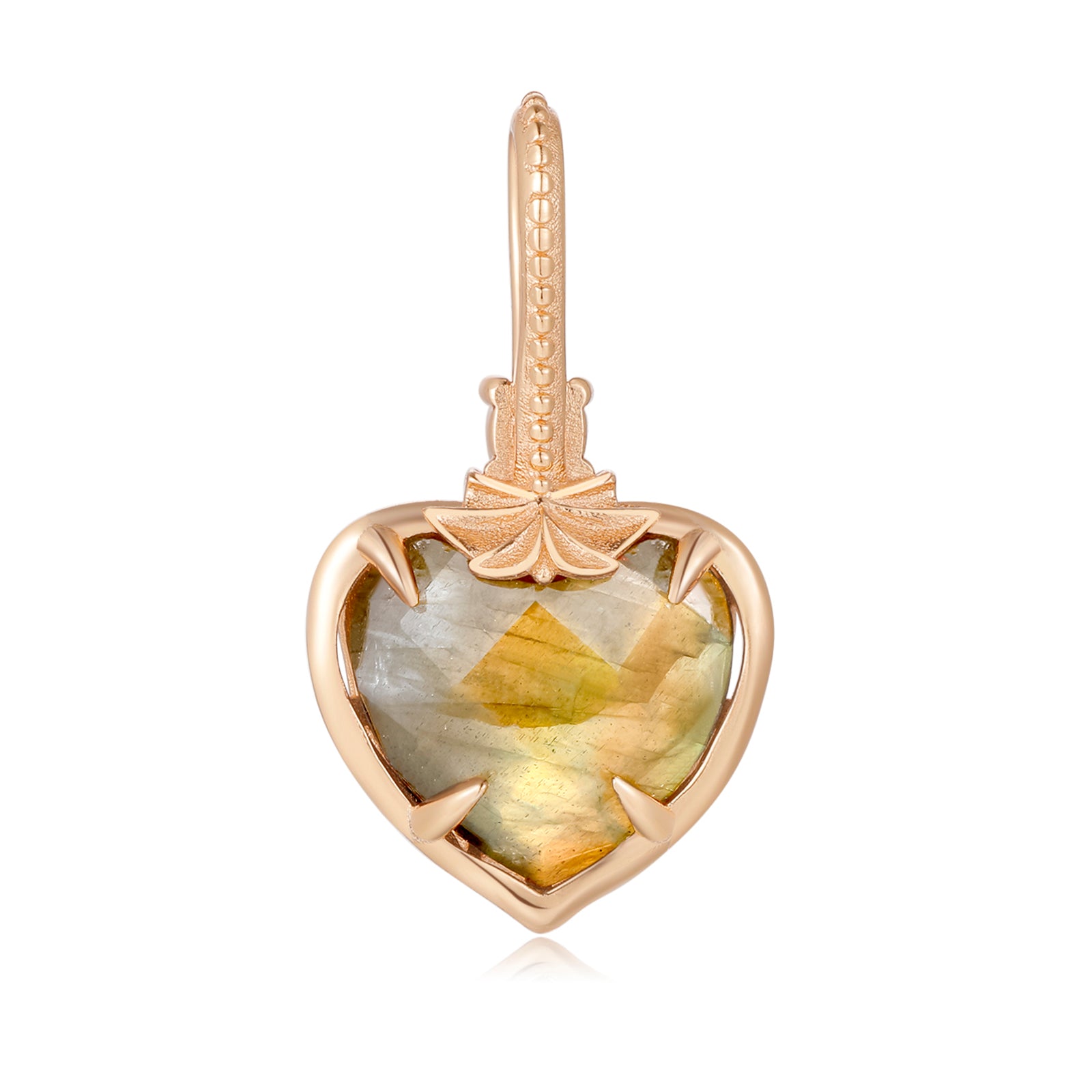Labradorite Gold Heart Pendant - Vision | LOVE BY THE MOON