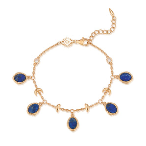Lapis Gold Bracelet - Moon Circle | LOVE BY THE MOON