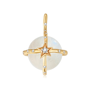 Moonstone Gold Orb Ball Pendant - B-612 | LOVE BY THE MOON