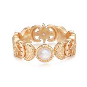 Moonstone Gold Ring - Moon Phases | LOVE BY THE MOON