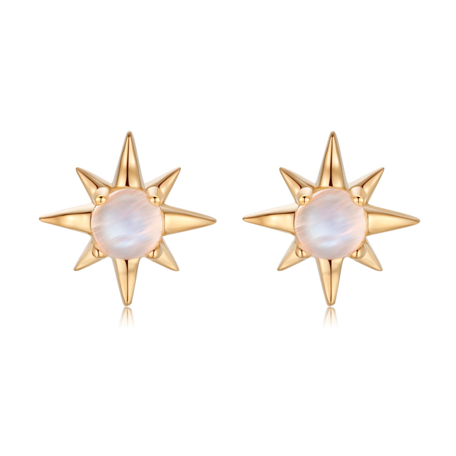 Moonstone Gold Star Stud Earrings | LOVE BY THE MOON