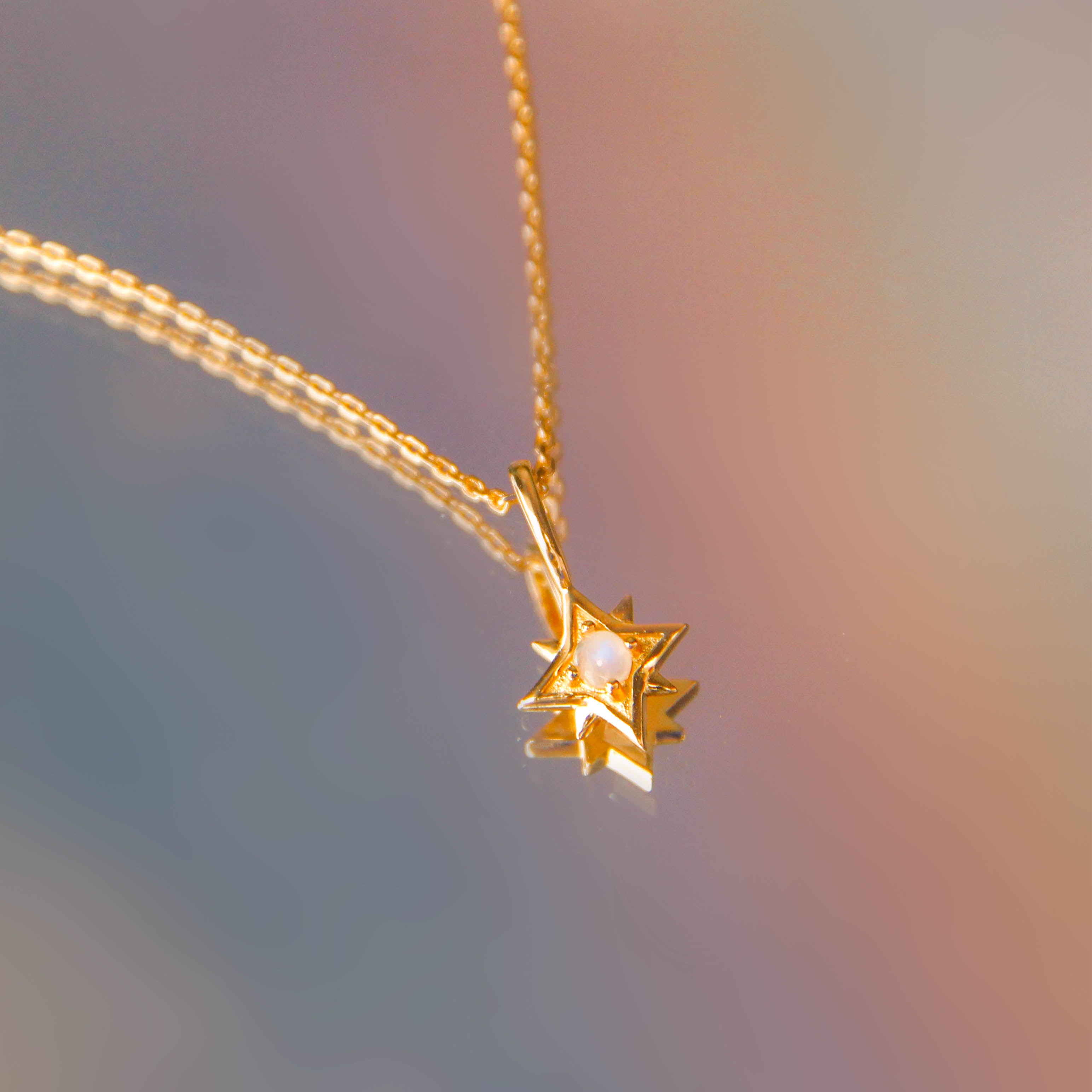 Moonstone Gold Star Pendant - Astra | LOVE BY THE MOON