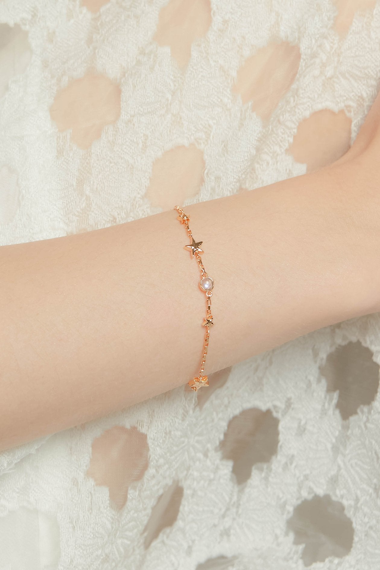 Moonstone Gold Star Bracelet- Lonely Planet | LOVE BY THE MOON