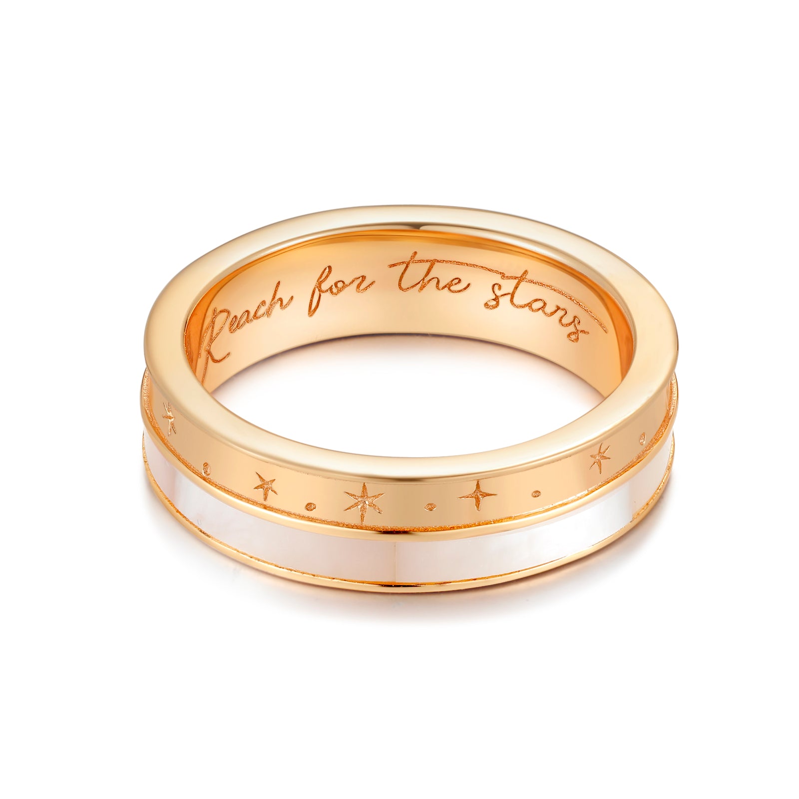 Mother of Pearl Gold 2-Row Ring - Milky Way | LOVE BY THE MOON