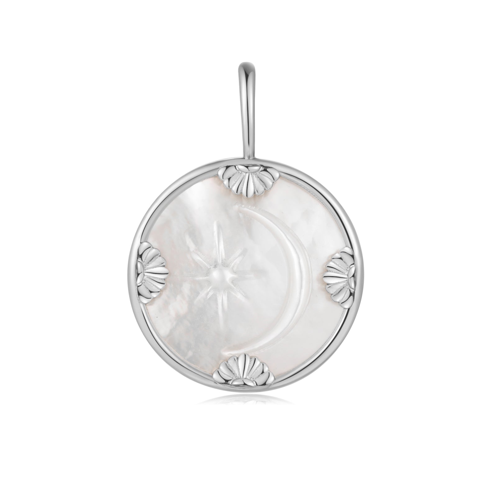 Mother of Pearl Silver Disc Pendant - Moon Garden | LOVE BY THE MOON