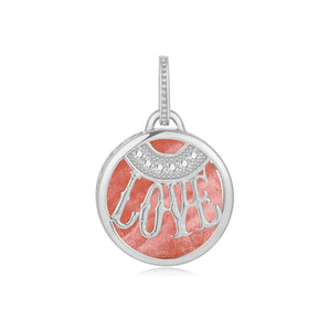 Rhodochrosite Silver Disc Pendant - Soulmate | LOVE BY THE MOON