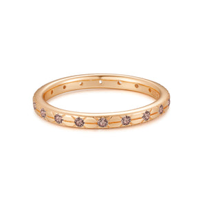 Rosy Brown CZ Gold Dainty Ring - Celestial