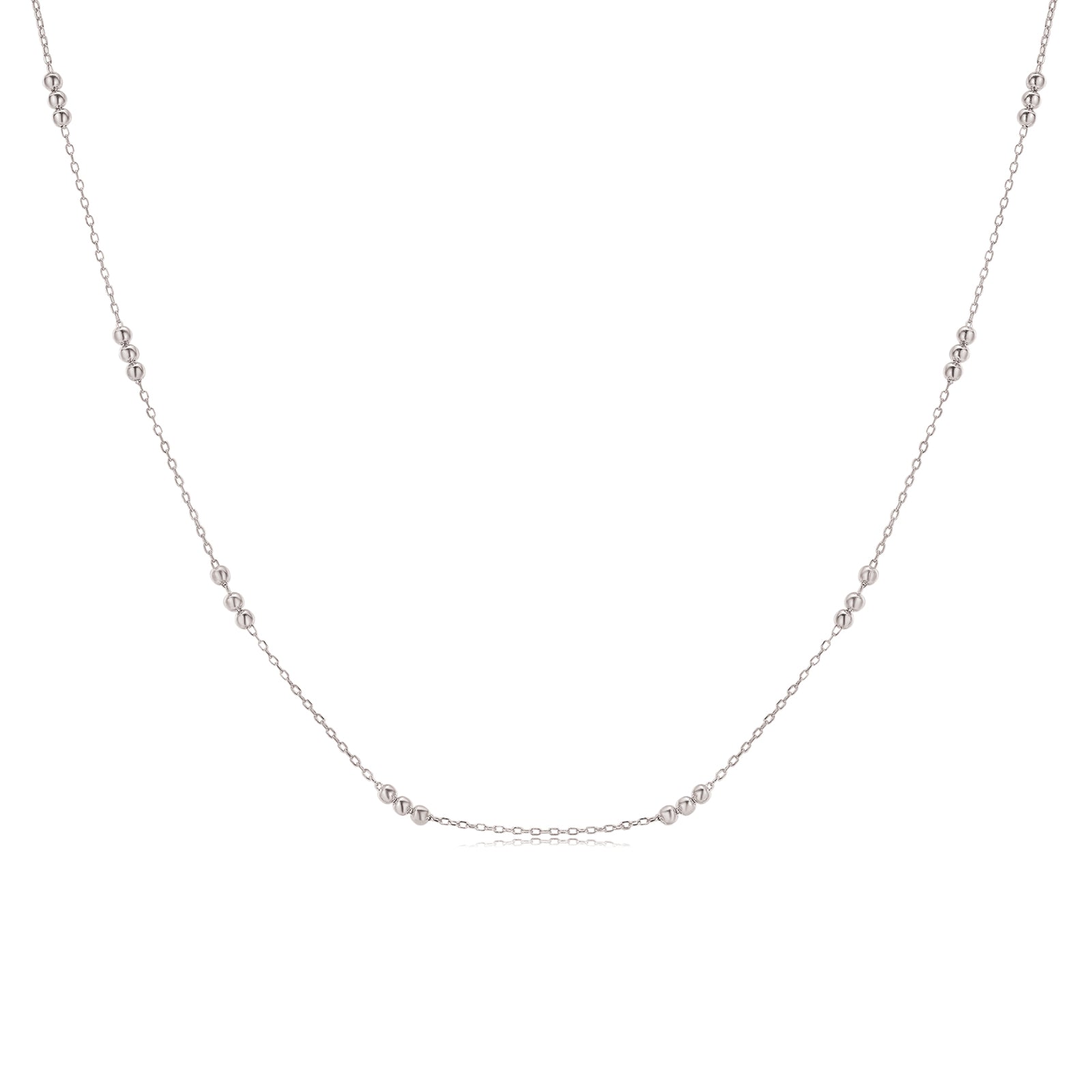 Silver Triple Beaded Chain | LOVE BY THE MOON