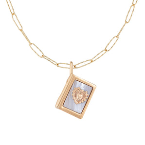 Blue Lace Agate Gold Necklace - The Story Book